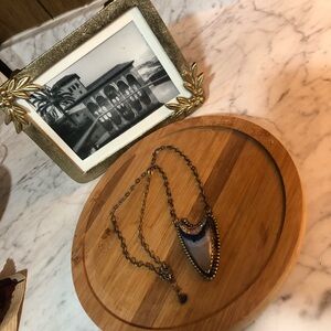 Gold and Blue Pendant Necklace